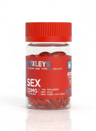 20 mg Huxley's SEX 50 Gel Caps (1000mg THC /bottle)+ HORNY GOAT WEED + FENUGREEK + MACA